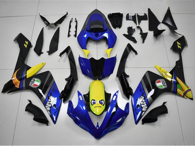 Blau Gelb Schwarz Hai 2007-2008 Yamaha YZF R1 Motorrad Verkleidung