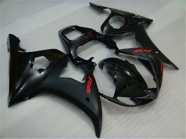 Glänzendes Schwarz Matt Schwarz Rot Aufkleber 2003-2004 Yamaha YZF R6 Motorrad Verkleidung