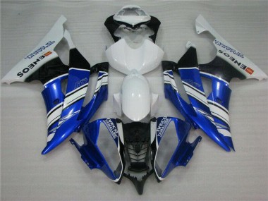 Weiß Blau Schwarz ENEOS Semakin Didepan 2008-2016 Yamaha YZF R6 Motorrad Verkleidung