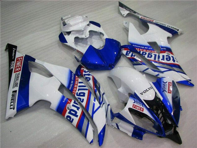 Weiß Blau Rot Sterilgarda Volvo Fimer Yamalube 2008-2016 Yamaha YZF R6 Motorrad Verkleidung