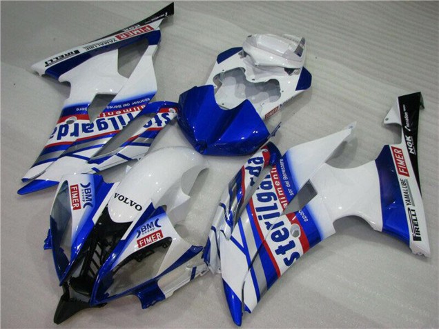 Weiß Blau Rot Sterilgarda Volvo Fimer Yamalube 2008-2016 Yamaha YZF R6 Motorrad Verkleidung