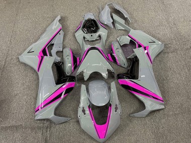 Honda CBR1000RR Motorrad Verkleidung 2017-2023 - Nardo Grau mit Rosa Streifen