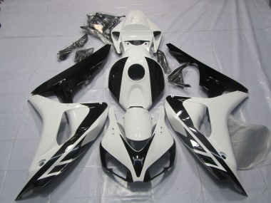 Honda CBR1000RR Motorrad Verkleidung 2006-2007 - Weiss Glanzendes Schwarz OEM Stil Kein Aufkleber