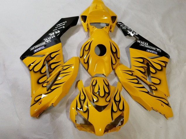 Honda CBR1000RR Motorrad Verkleidung 2012-2016 - Gelb Schwarz Flamme