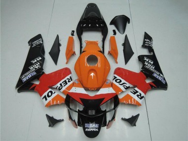 Orange Weiß Rot Glänzendes Schwarz Repsol 2003-2004 Honda CBR600RR Motorrad Verkleidung Kit