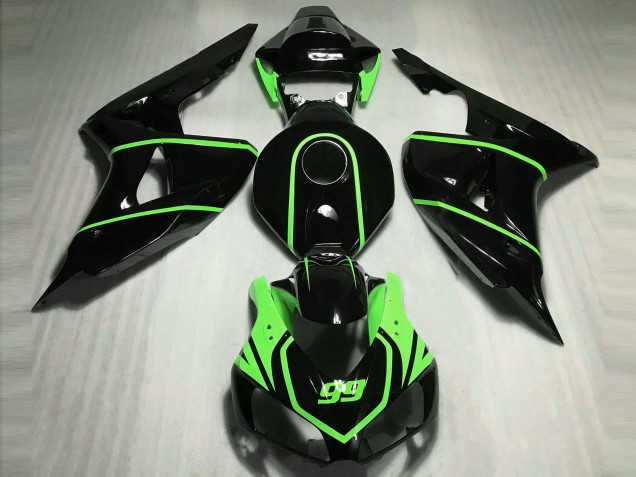 Honda CBR1000RR Motorrad Verkleidung 2006-2007 - Glanzendes Schwarz Hohe Sichtbarkeit Grun