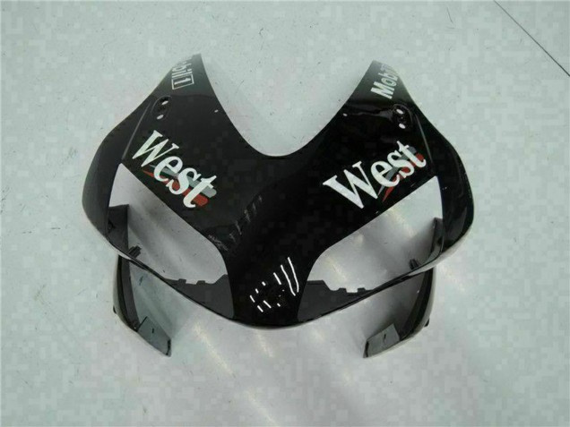 Glänzendes Schwarz Weiß West Mobil 2003-2004 Honda CBR600RR Motorrad Verkleidung