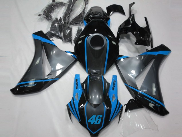 Honda CBR1000RR Motorrad Verkleidung 2008-2011 - Grau Blau Matt Schwarz Motul 46