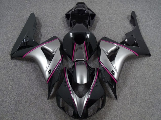 Honda CBR1000RR Motorrad Verkleidung 2006-2007 - Silber Rosa Glanzendes Schwarz PinStreifen