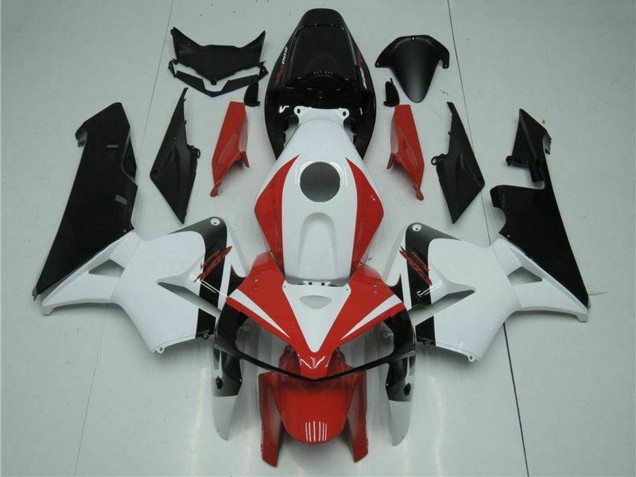 Weiß Rot Schwarz 2005-2006 Honda CBR600RR Motorrad Verkleidung Kit