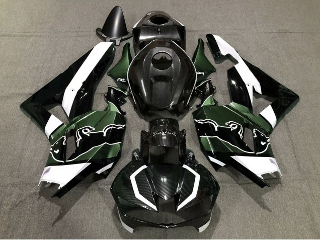 Schwarzer Carbonfaser Stil Weiß grün Bull 2013-2026 Honda CBR600RR Motorrad Verkleidung