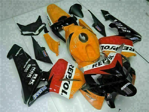 Orange Weiß Rot Schwarz Repsol 2005-2006 Honda CBR600RR Motorrad Verkleidung