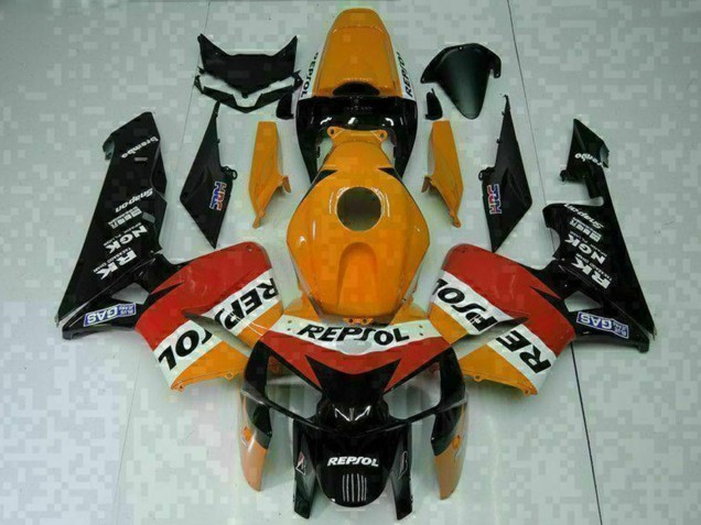 Orange Weiß Rot Schwarz Repsol 2005-2006 Honda CBR600RR Motorrad Verkleidung