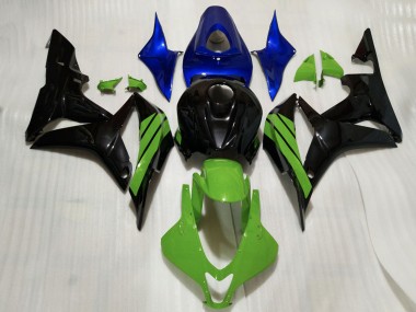 Honda CBR600RR Motorrad Verkleidung 2007-2008 - Blau Grun Glanzendes Schwarz