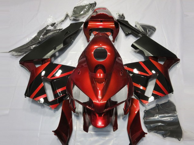 Honda CBR600RR Motorrad Verkleidung 2005-2006 - Rot Glanzendes Schwarz Design