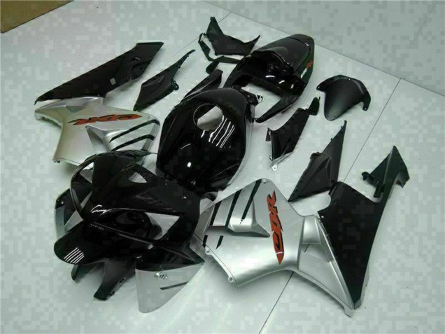 Glänzendes Schwarz Silber 2005-2006 Honda CBR600RR Motorrad Verkleidung