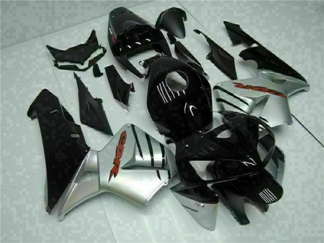 Glänzendes Schwarz Silber 2005-2006 Honda CBR600RR Motorrad Verkleidung