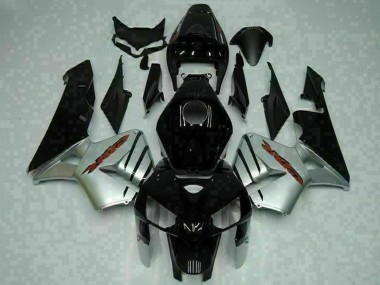Glänzendes Schwarz Silber 2005-2006 Honda CBR600RR Motorrad Verkleidung