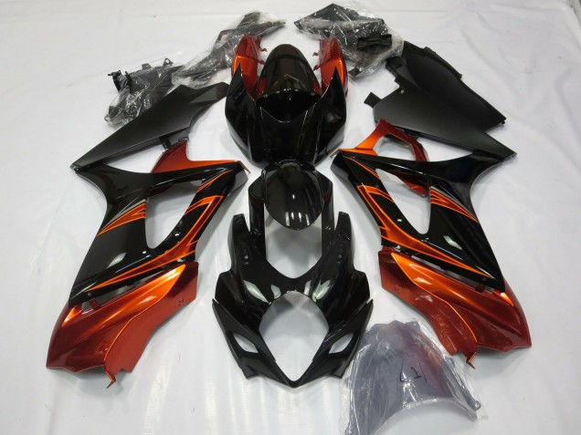 Suzuki GSXR 1000 Motorrad Verkleidung 2007-2008 - Orange Schwarz