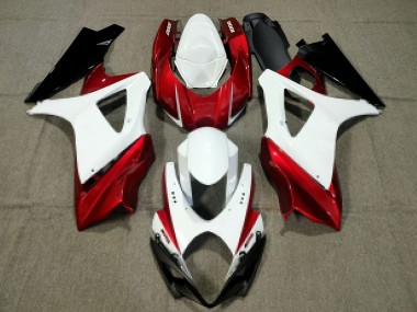 Suzuki GSXR 1000 Motorrad Verkleidung 2007-2008 - Weiss Rot Schwarz