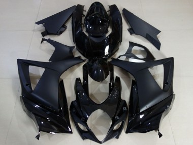 Suzuki GSXR 1000 Motorrad Verkleidung 2007-2008 - Glanzendes Schwarz Matt Schwarz