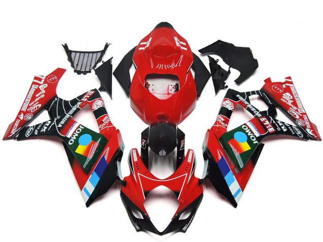 Suzuki GSXR 1000 Motorrad Verkleidung 2007-2008 - Rot Schwarz Blau Weiss Gelb