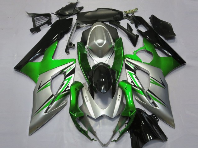 Suzuki GSXR 1000 Motorrad Verkleidung 2005-2006 - Grun Silber Schwarz