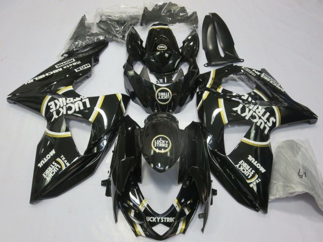 Suzuki GSXR 1000 Motorrad Verkleidung 2009-2016 - Glanzendes Schwarz Lucky Strike