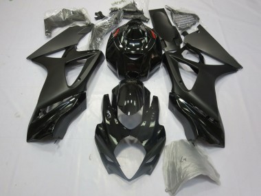Suzuki GSXR 1000 Motorrad Verkleidung 2007-2008 - Glanzendes Schwarz Matt Schwarz