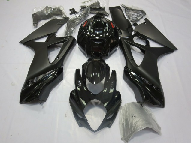 Suzuki GSXR 1000 Motorrad Verkleidung 2007-2008 - Glanzendes Schwarz Matt Schwarz