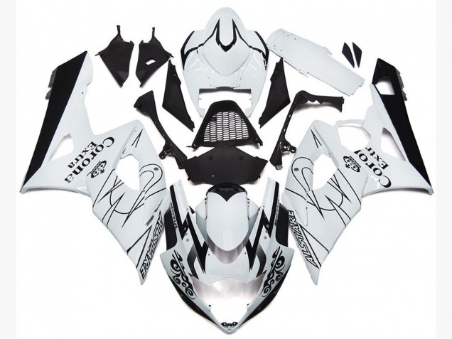 Suzuki GSXR 1000 Motorrad Verkleidung 2005-2006 - Weiss Schwarz Corona OEM Stil