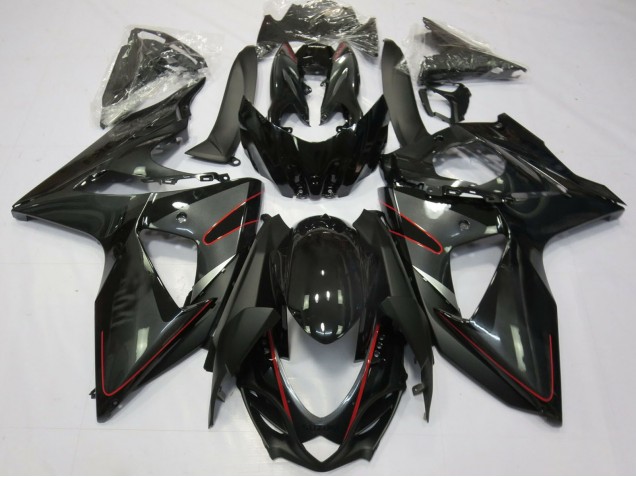 Suzuki GSXR 1000 Motorrad Verkleidung 2009-2016 - Glanzendes Schwarz Rot
