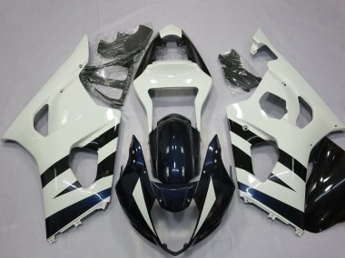 Suzuki GSXR 1000 Motorrad Verkleidung 2003-2004 - Weiss Glanzendes Schwarz
