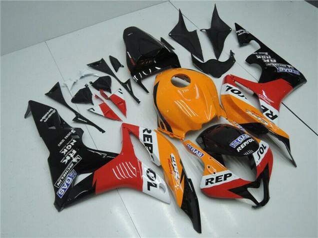 Orange Weiß Rot Glänzendes Schwarz Repsol 2007-2008 Honda CBR600RR Motorrad Verkleidung
