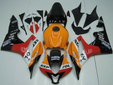Orange Weiß Rot Glänzendes Schwarz Repsol 2007-2008 Honda CBR600RR Motorrad Verkleidung