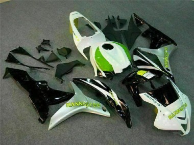 Weiß Grün Glänzendes Schwarz Hannspree 2007-2008 Honda CBR600RR Motorrad Verkleidung