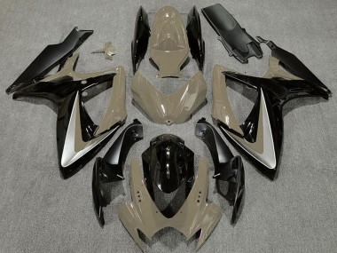 Suzuki GSXR 600 / GSXR 750 Motorrad Verkleidung 2006-2007 - Wustenbraun Silber Glanzendes Schwarz OEM Stil