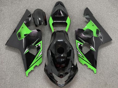 Suzuki GSXR 600 / GSXR 750 Motorrad Verkleidung 2004-2005 - Glanzendes Schwarz Grun