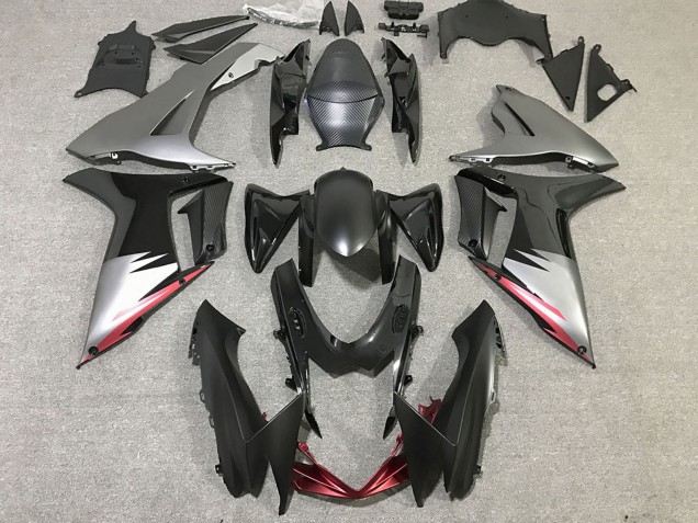Suzuki GSXR 600 / GSXR 750 Motorrad Verkleidung 2011-2024 - Grau Silber Glanzendes Schwarz