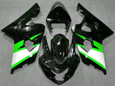 Suzuki GSXR 600 / GSXR 750 Motorrad Verkleidung 2004-2005 - Glanzendes Schwarz Grun Weiss