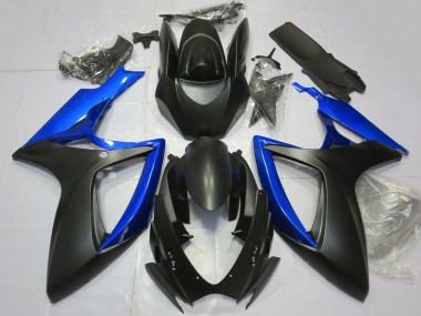 Suzuki GSXR 600 / GSXR 750 Motorrad Verkleidung 2006-2007 - Blau Matt Schwarz