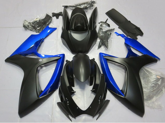 Suzuki GSXR 600 / GSXR 750 Motorrad Verkleidung 2006-2007 - Blau Matt Schwarz