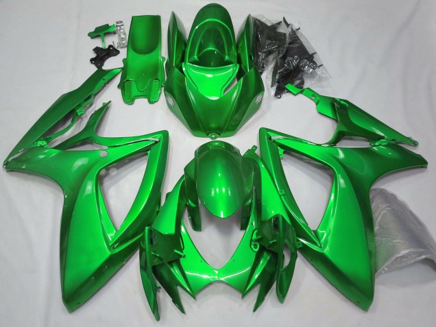 Suzuki GSXR 600 / GSXR 750 Motorrad Verkleidung 2006-2007 - Glanzendes Grun Schlichtes