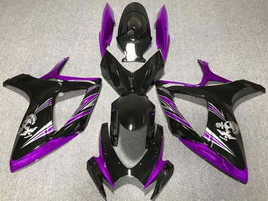 Suzuki GSXR 600 / GSXR 750 Motorrad Verkleidung 2006-2007 - Lila Glanzendes Schwarz