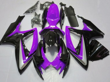 Suzuki GSXR 600 / GSXR 750 Motorrad Verkleidung 2006-2007 - Lila Glanzendes Schwarz