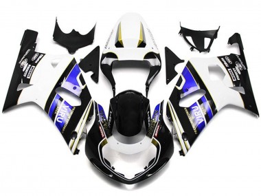 Suzuki GSXR 600 / GSXR 750 Motorrad Verkleidung 2001-2003 - Weiss Blau Glanzendes Schwarz Viru Stil