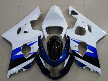 Suzuki GSXR 600 / GSXR 750 Motorrad Verkleidung 2004-2005 - Weiss Blau Glanzendes Schwarz