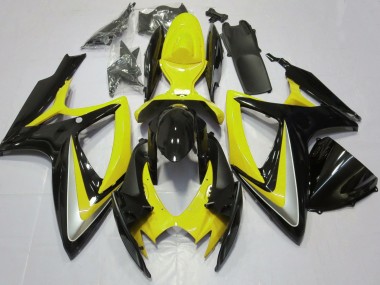 Suzuki GSXR 600 / GSXR 750 Motorrad Verkleidung 2006-2007 - Gelb Glanzendes Schwarz