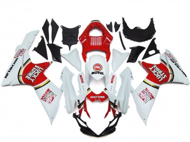 Suzuki GSXR 600 / GSXR 750 Motorrad Verkleidung 2011-2024 - Weiss Rot Motul Lucky Strike