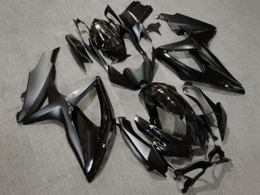 Suzuki GSXR 600 / GSXR 750 Motorrad Verkleidung 2008-2010 - Glanzendes Schwarz Matt Schwarz